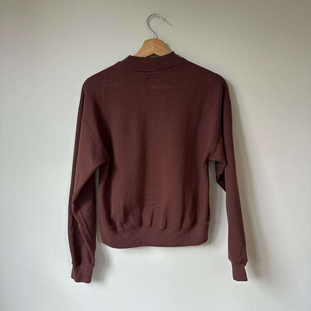 Abercrombie & Fitch New York Crew Neck Pullover Cropped Sweatshirt Brown XS - Picture 3 of 6